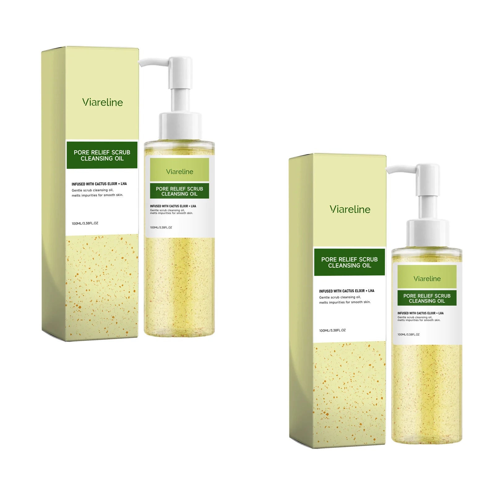 Viareline Makeup Remover Oil Non Irritating Dissolves Impurities Refreshing Skin Deep Cleansing Pore Relief Scrub Cleansing Oil Qme 2 X 100ml Boxed
