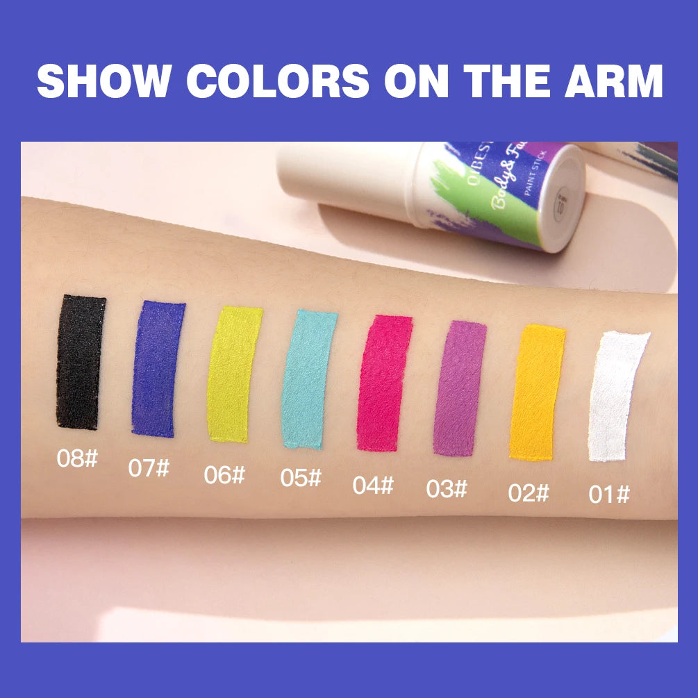 QIBEST Body Paint Stick Blendable Long-Lasting Colourful Eye Face Painting Sticks Pen Makeup Eyeliner Eyeshadow Cosmetics Qme