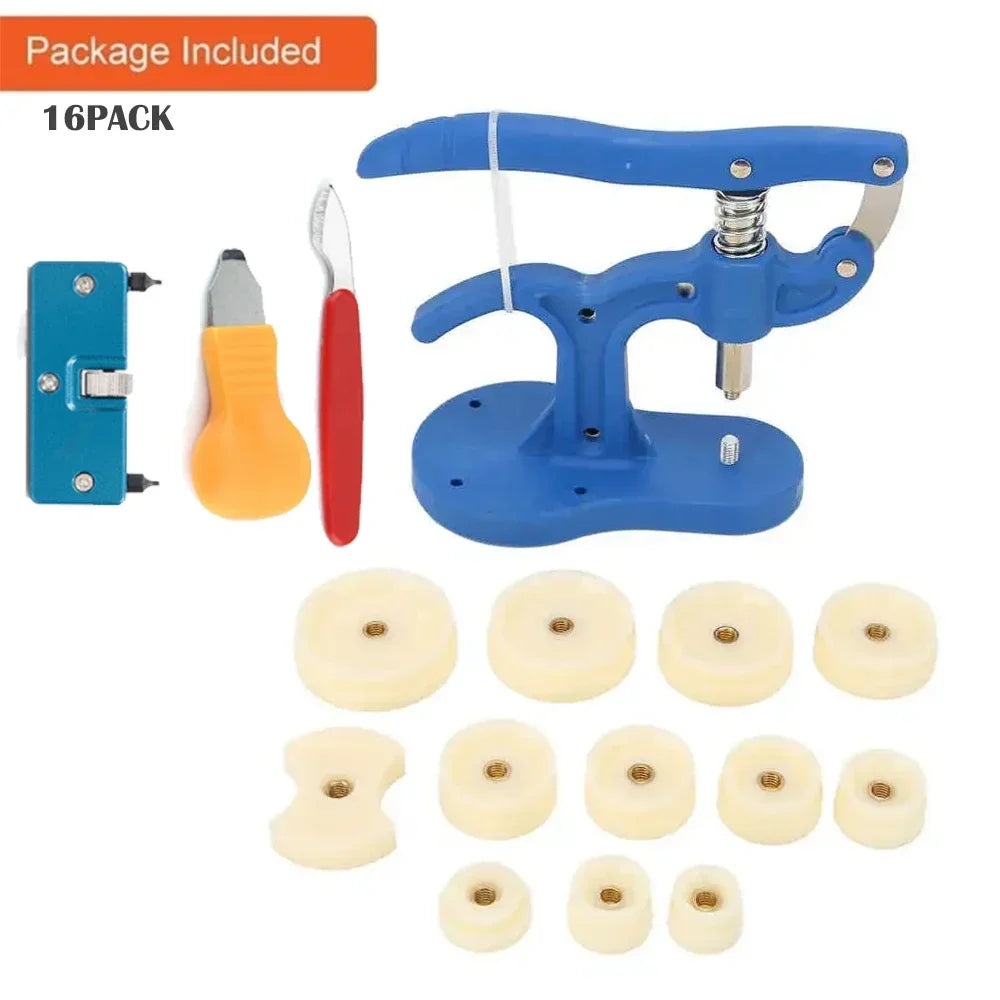 Watch Back Press Tool Set Nylon Prevent Slip Fitting Dies Nylon Watch Case Closer Watch Repair Tool Kit for Watchmaker 12pcs Qme Set2-16PACK
