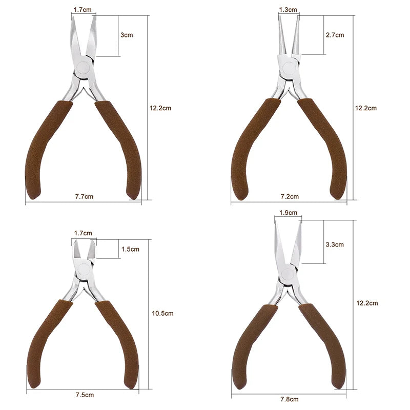 Professional Jewelry Making Tools Jewelry Pliers Needle Nose Pliers Round Wire Cutters for Supplies Wrapping DIY Crafts Beading Qme