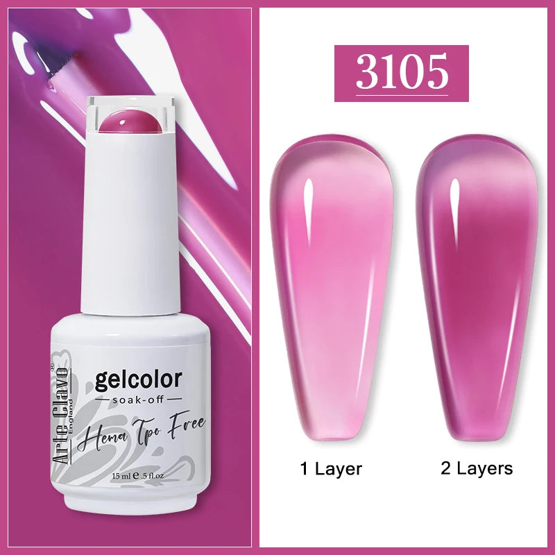 Arte Clavo HEMA TPO Soak Off UV LED Nail Gel Polish 108 Colors Qme 3105