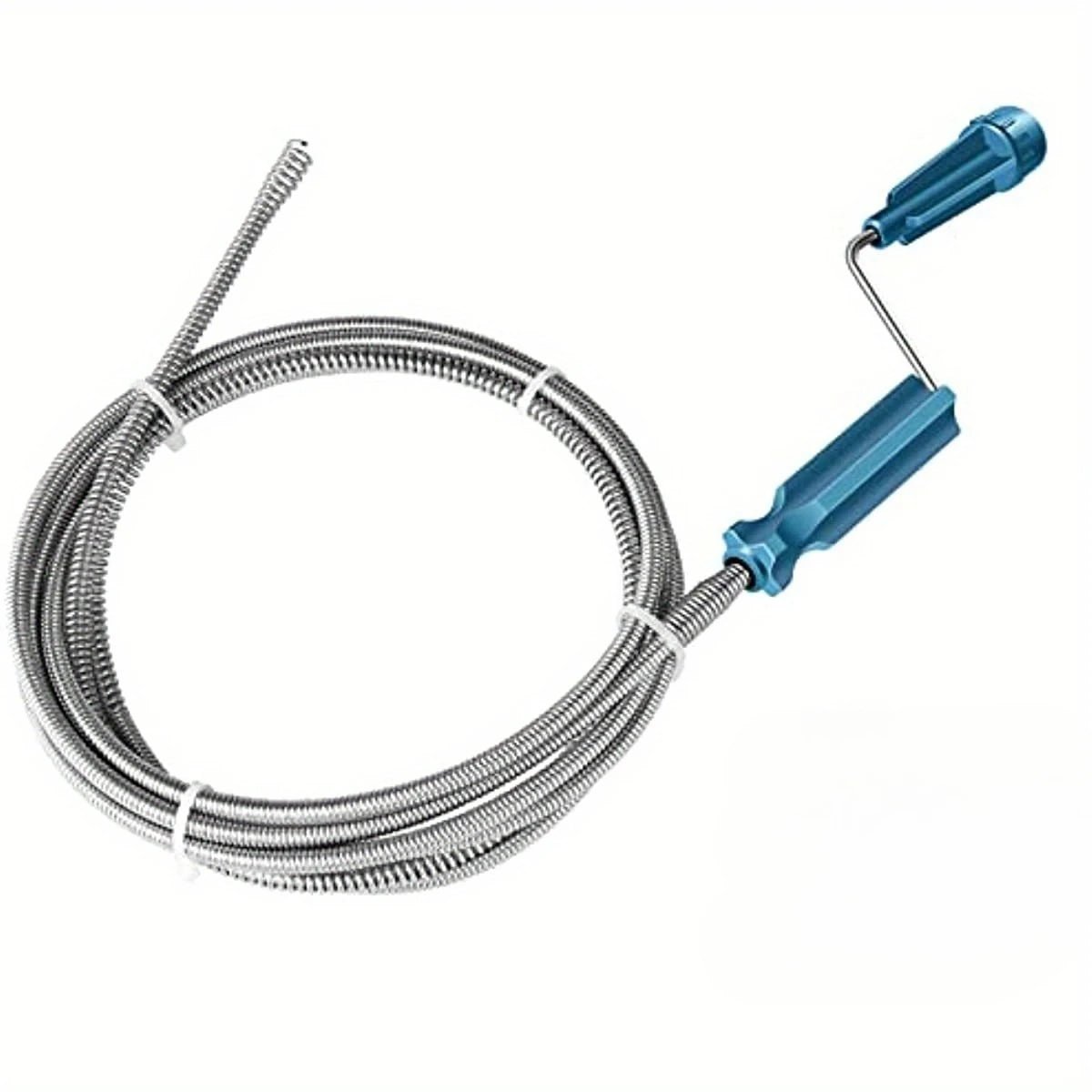 One Set Of 1pc Flexible Pipe Cleaning Shafts - Spiral Drain With Cleaning Hook Qme Blue