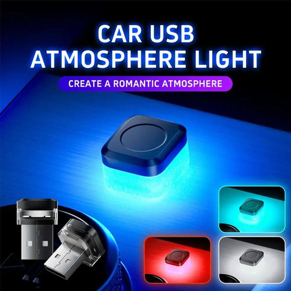New Universal USB Car Interior Ambient Atmosphere Light LED Signal Lights Auto Reading Lamp Decorations Car Interior Accessories Qme