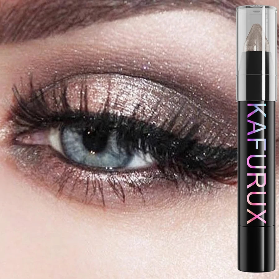24 Colors Pearlescent Glitter Eyeshadow Eyeliner Pencil Waterproof Qme