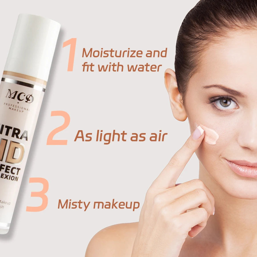 9 Shade Full Coverage Concealer Liquid Foundation Makeup Base Cushion Qme