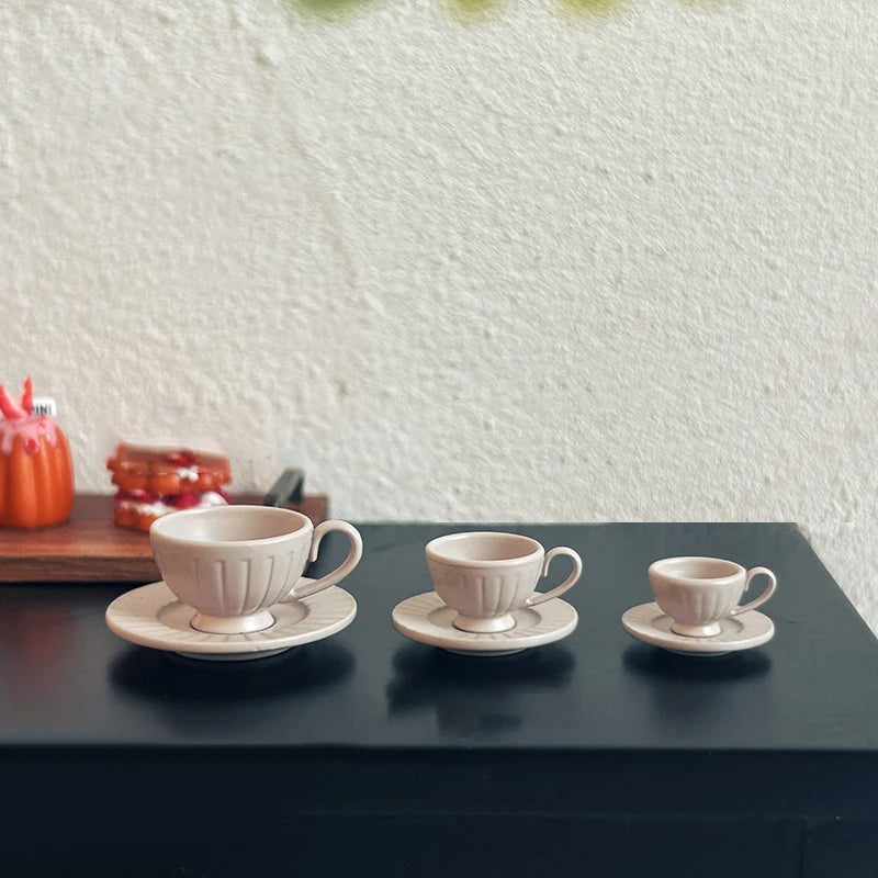 1 6 12 Dollhouse Miniature Dining Ware Mini Vertical Pattern Coffee Qme