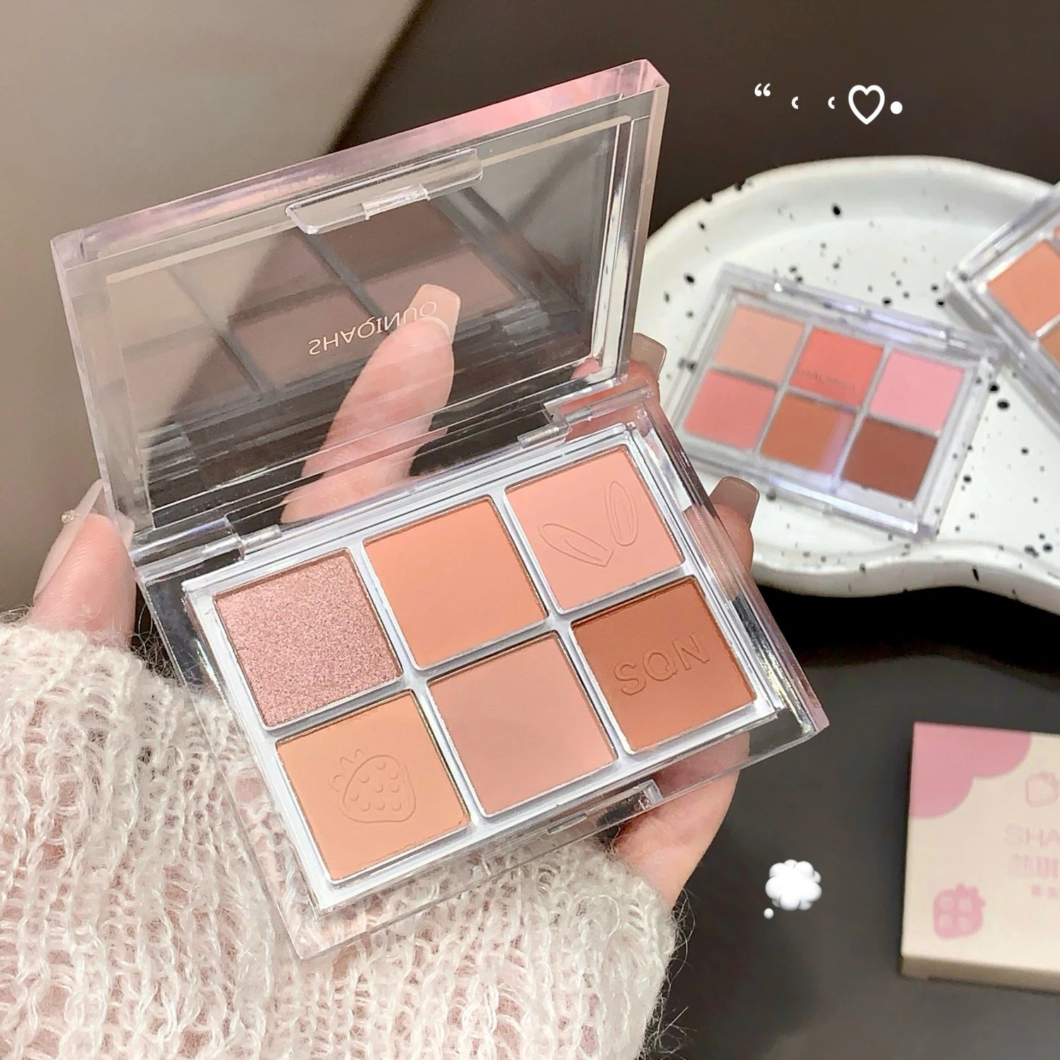 SHAQINUO Six-color Eyeshadow Palette Matte Earth Colors Brightening Qme