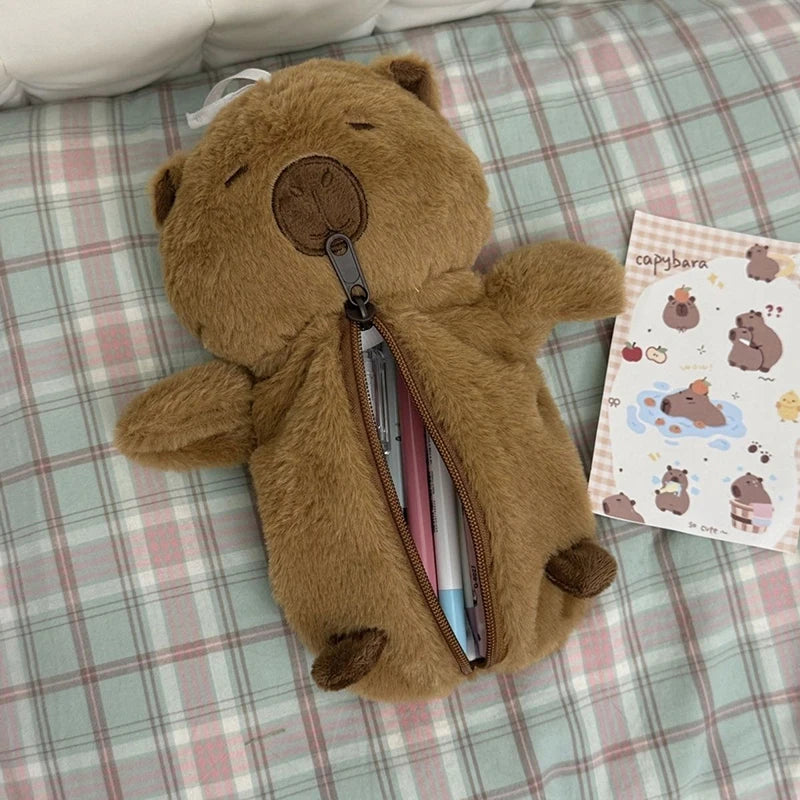 CAPYBARA Plush Pencil Case Large Capacity-cute Cartoon School Qme