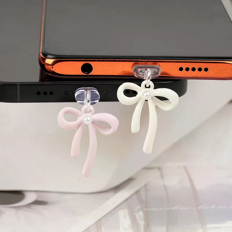 Contemporary Bow Design Type-c Phone Dust Plug Pendant Offers Qme