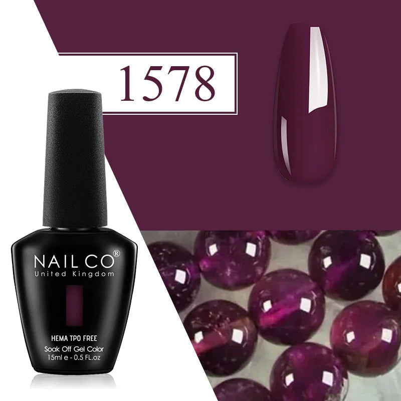 NAILCO Plum Gel Nail Polish Matte Coat Autumn Winter Semi Permanent