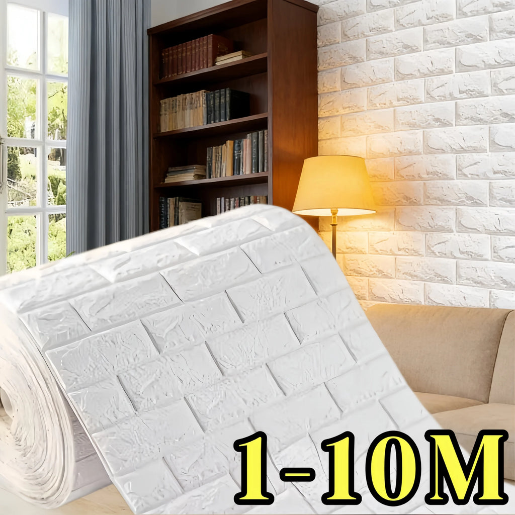 Self Adhesive Waterproof Stain Resistant 3D Faux Brick Wallpaper 70cmx100cm Wall Sticker Indoor Kitchen House Wall Art Decor Qme