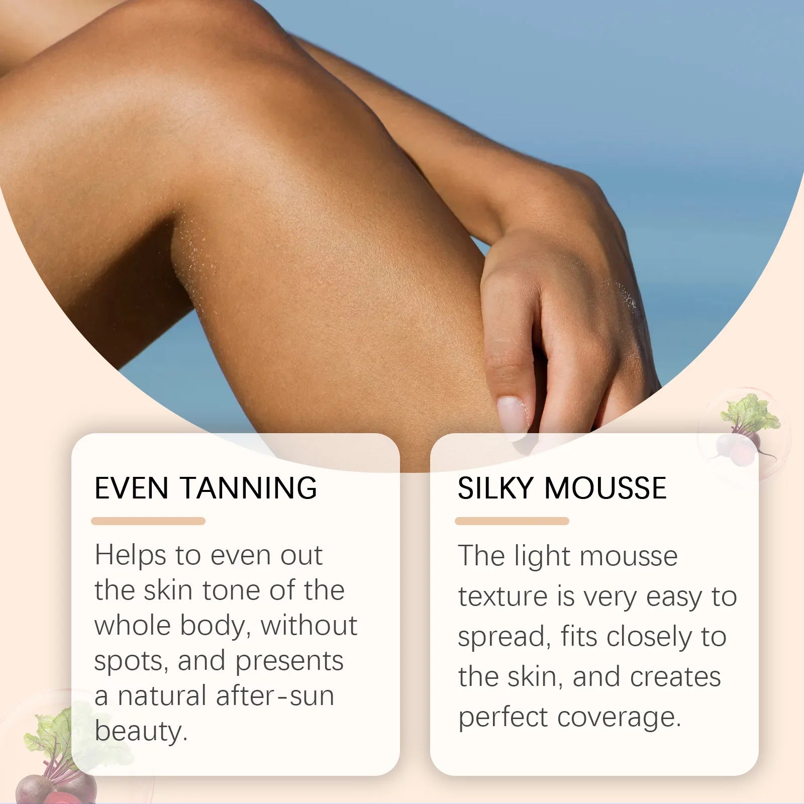 Body Self Tanning Mousse Fake Tan Bronze Skin Quick Natural Tanning Mousse Body Bronzer Sunless Self Tanner Face Body Outdoor Qme