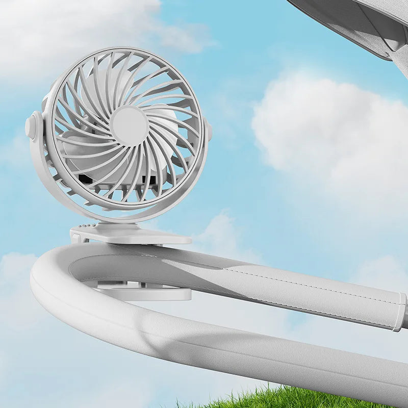 USB Rechargeable Clip Fan Mini Portable Stroller Fan for Baby Crib Office Dorm Outdoor Trip Desktop Cooling Qme white USB Type-C