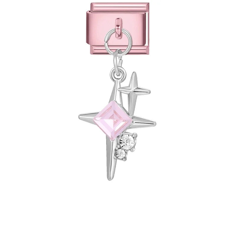Wholesale Butterfly Bow Stars Love Heart Key Planet Shiny CZ Flower