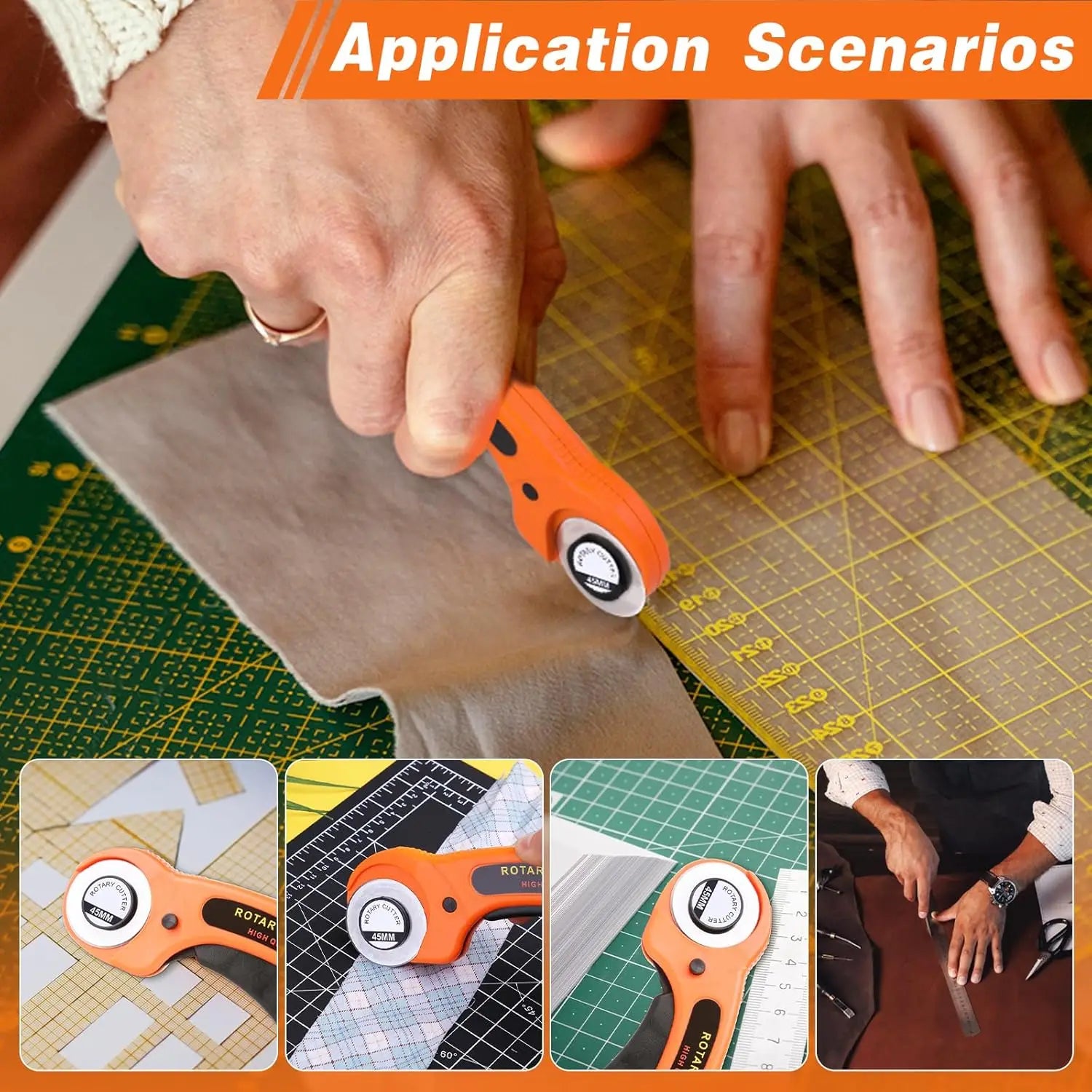 Rotating fabric cutter,cardboard sewing,quilting,roller fabric cutting, tailor scissors tool, dress and clothing making DIY tool Qme
