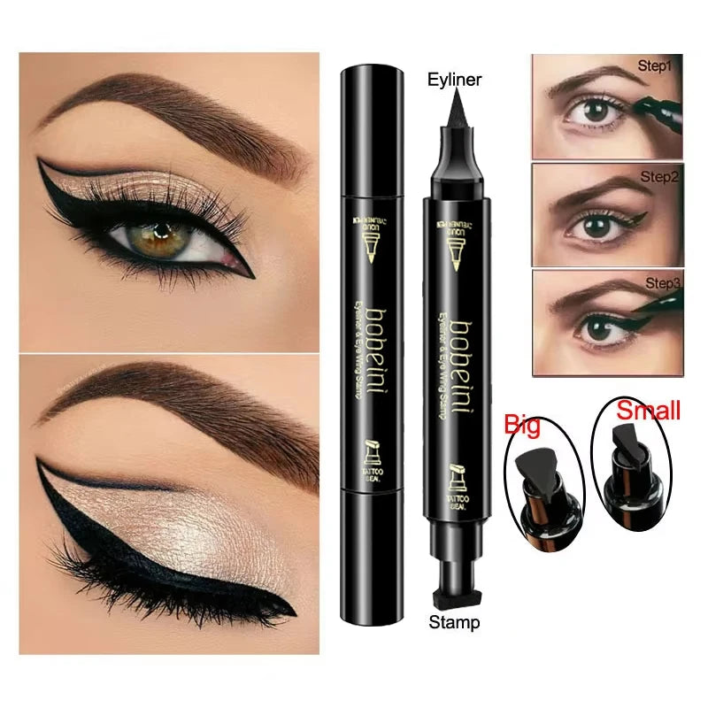 Big Stamp Seal Liquid Eyeliner Pen Waterproof Fast Dry Black Eye Liner Pencil With Eyeliner Cosmetic Double-ended Eyeliner Qme
