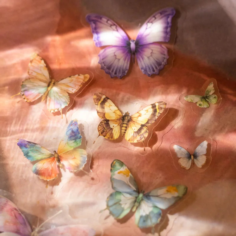 50pcs Butterfly Stickers pack Junk Journal Planner Collage Aesthetics Decoration Scrapbooking Supplies School Stationery Sticker Qme