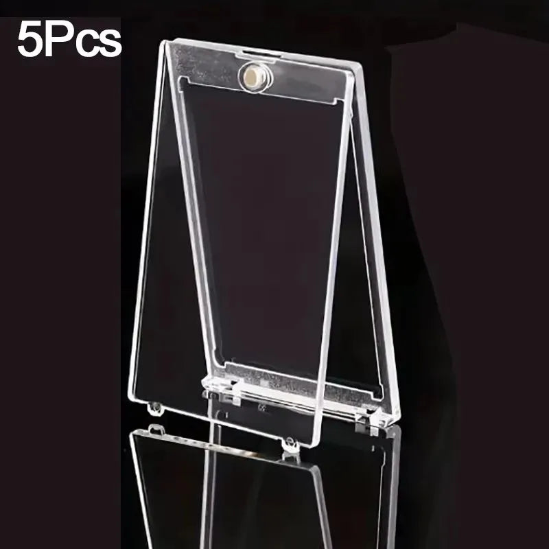 1/5/10PCS Clear Card Holder Magnetic Attraction Type Gaming Sports Trading Card Display Case Kpop Idol Photo Protective Sleeves Qme 5PCS