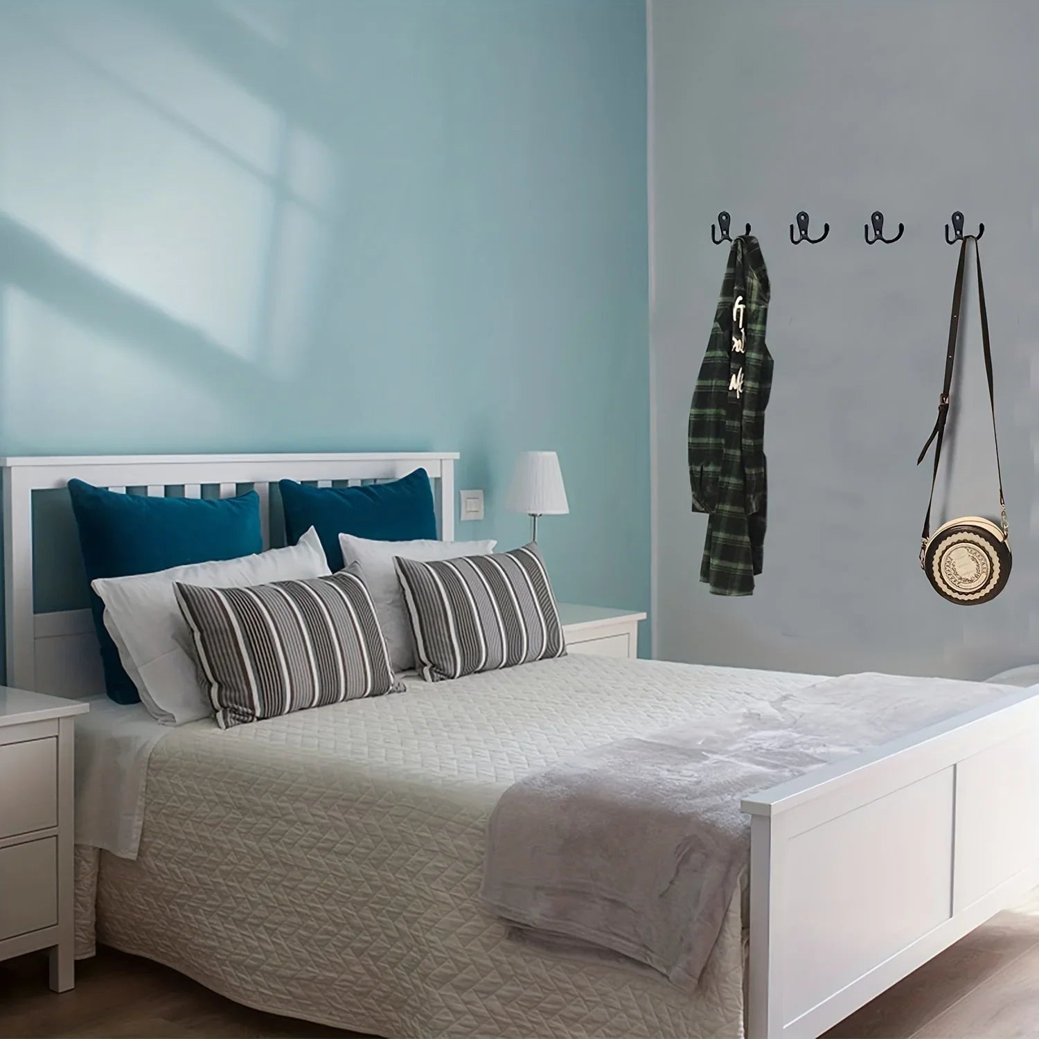 Coat Hook Wall-mounted, Heavy-duty Metal Double Hook With 20 Screws, Wall Single Hook Hanging Robes, Towels, Keys, Jackets Qme
