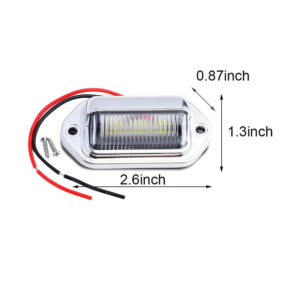 LED Car License Number Plate Light For SUV Truck Trailer Van Tag Step Lamp White Bulbs Car Products License Plate Lights Qme
