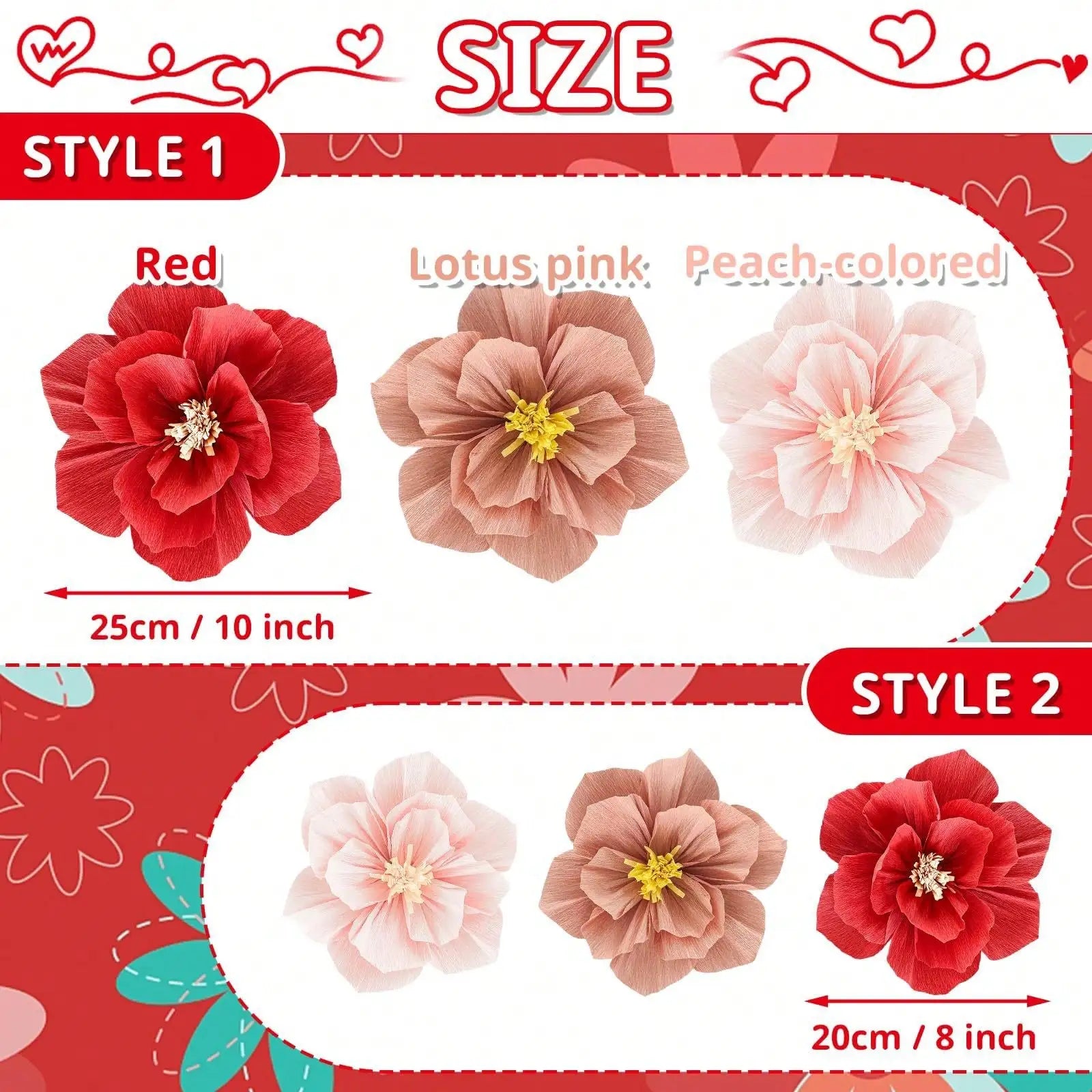 Colorful Three-dimensional Crepe Paper Flowers Wedding Celebration Qme pink