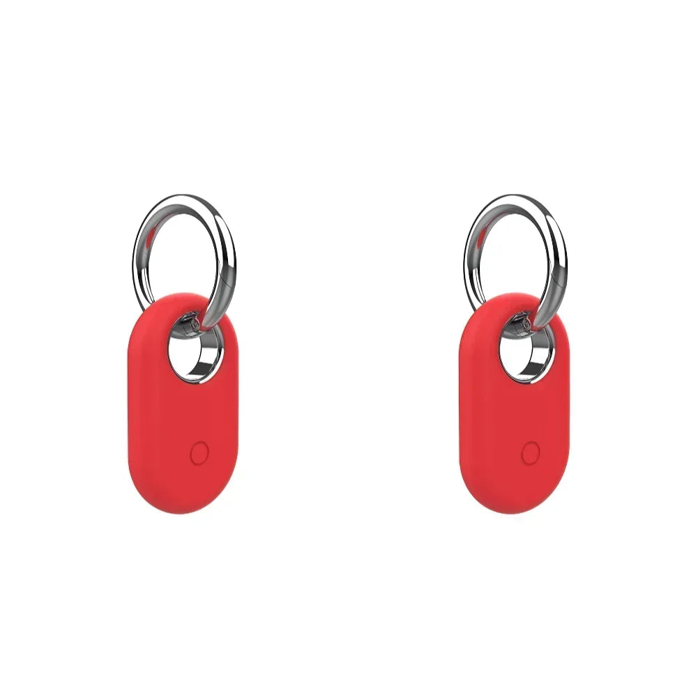 For Samsung Galaxy SmartTag 2 Locator Tracker Case Keychain Anti-Scratch Protective Skin Cover For Smart Tag Tracker Holder Qme 2PCS Red
