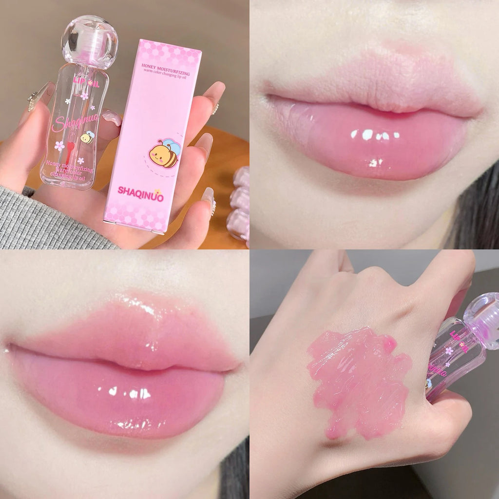 Honey Moisturizing Temperature Change Lip Oil SHAQINUO Gloss Line Qme S9123
