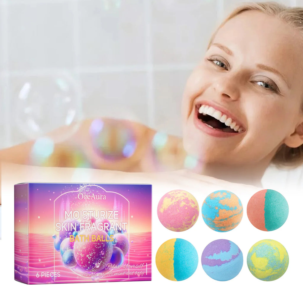 Bath Gift Adult Stress Reliever Anxiety Relief Spa Natural Organic Fragrance Bath Balls with Surprise Bath Ball Birthday Qme