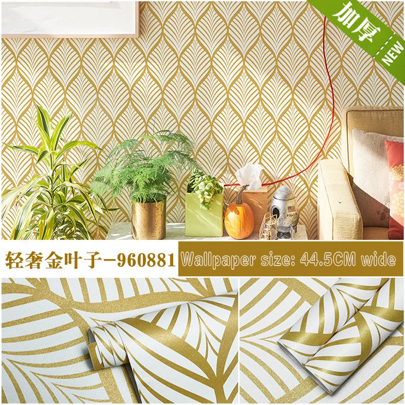 Modern Vinyl Wallpaper Peel Stick Boho Contact Paper Self Adhesive Qme jin ye zi 10mx44.5cm
