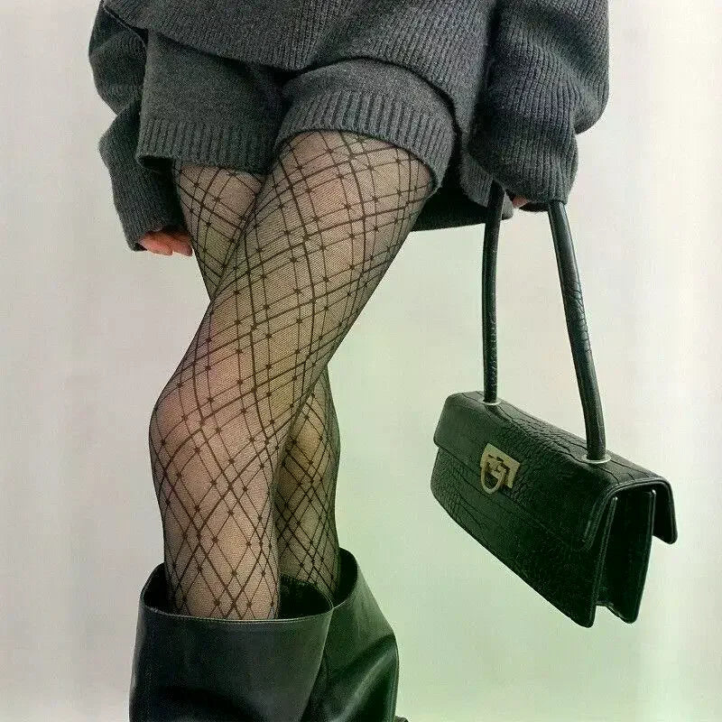Fashion Semi Sheer Tights Thin Stretch Fit Slimming Stylish Pantyhose Qme