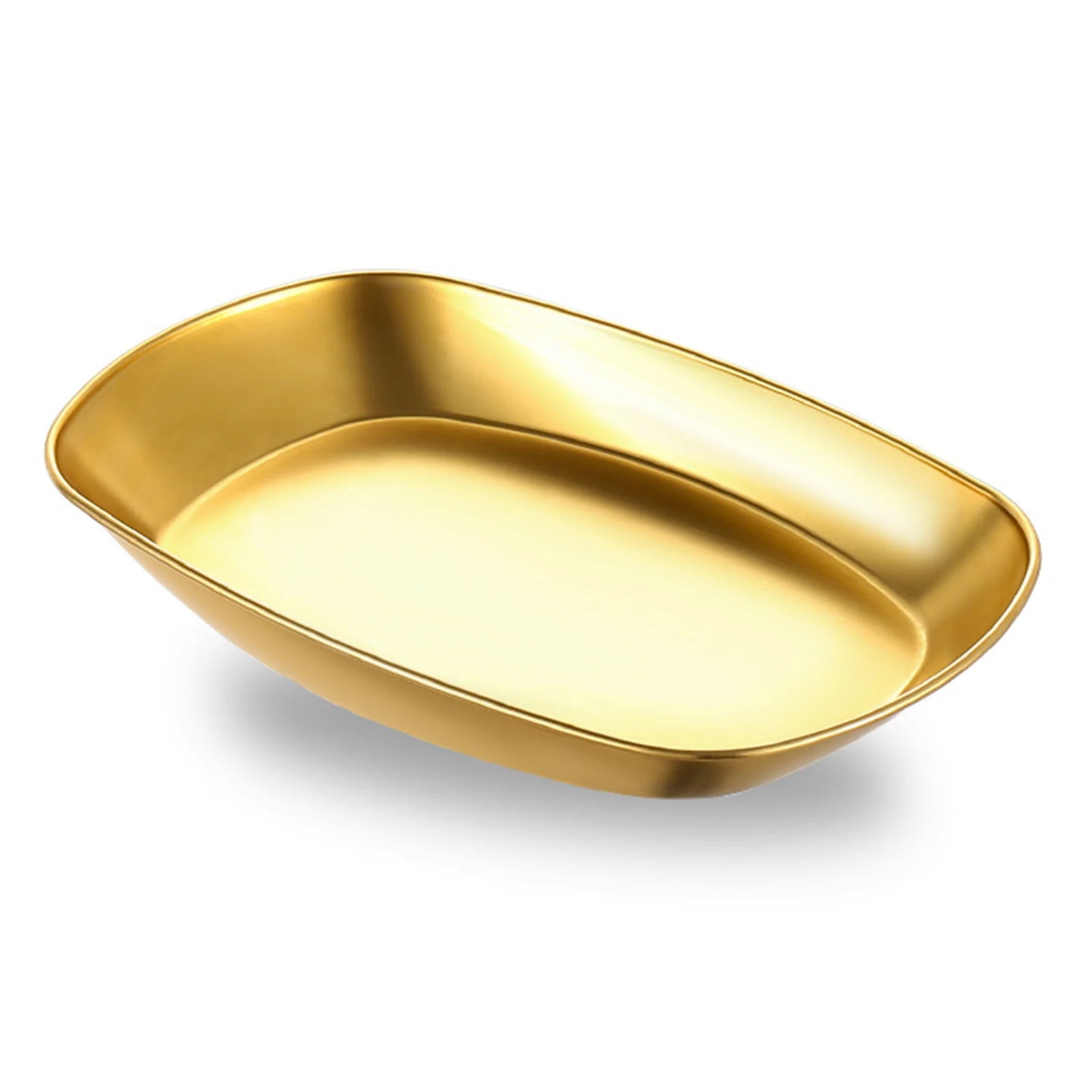 Stainless Steel Serving Plates 10 Inches Dinner Dishes Metal Camping Plate for BBQ Snack Metal Serving Plates Qme gold