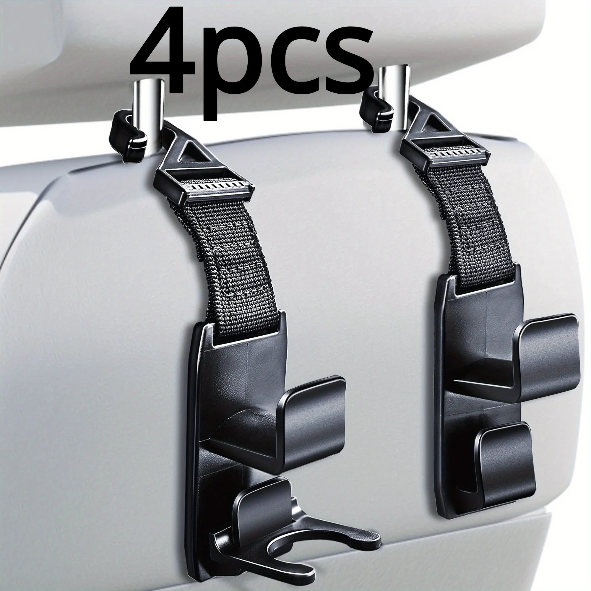 Magic Headrest Hooks For Car, Purse Hanger Headrest Hook Holder For Car Seat Organizer Behind Over The Seat Hook Hang Purse Qme Black