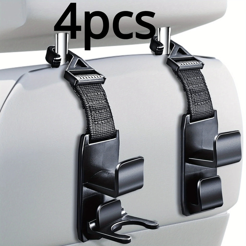 Magic Headrest Hooks For Car, Purse Hanger Headrest Hook Holder For Car Seat Organizer Behind Over The Seat Hook Hang Purse Qme Black