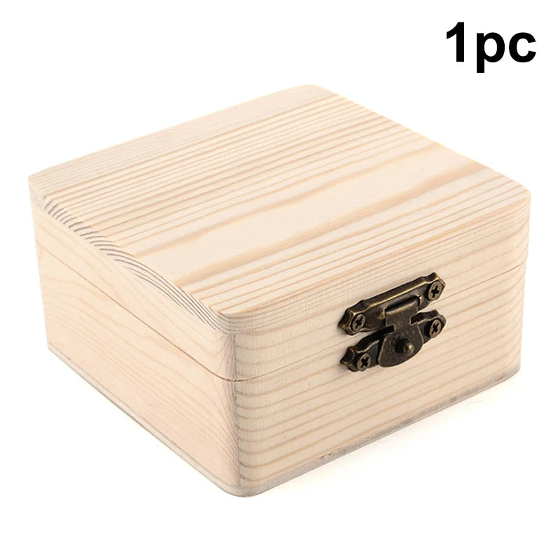 8x8x4 Plain Natural Wooden Packing Box Storage Home Sundries Qme 1pc