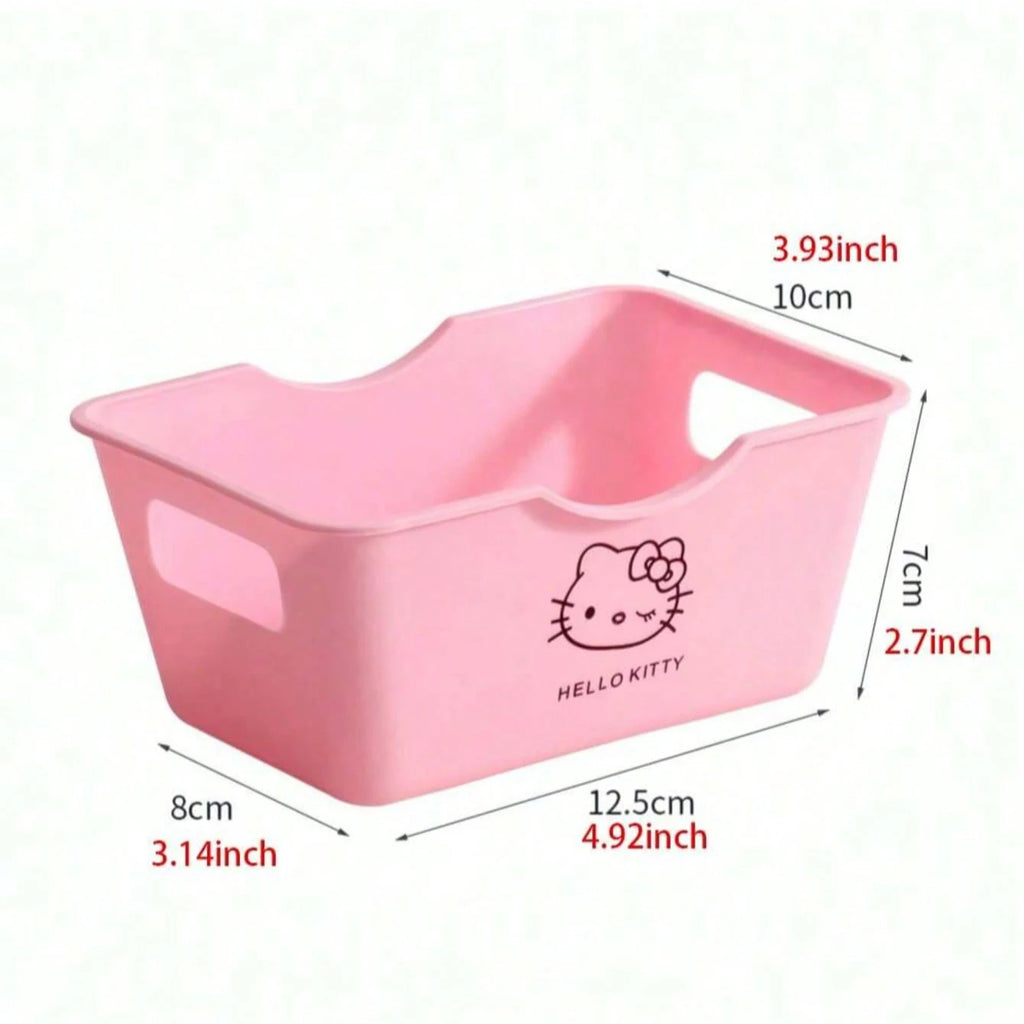 Sanrio Cute Hello Kitty Desktop Decoration Storage Basket Qme