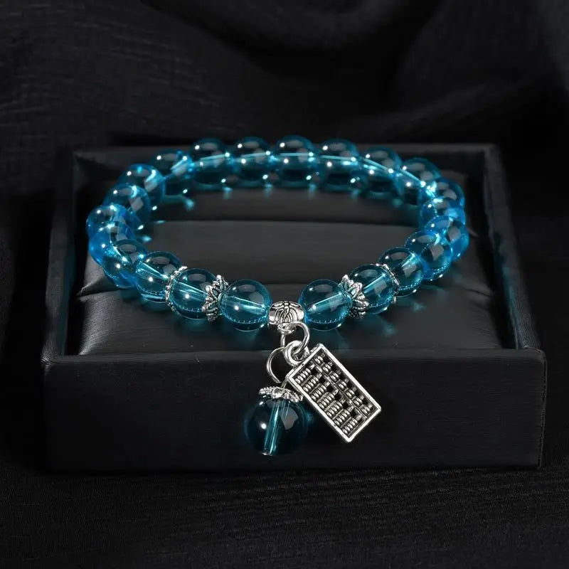 b20 Natural Stone Agate Amethyst Abacus Beaded Bracelet Men and Women Magnetic Health Protection Fashion Jewelry Gifts Qme Blue Crystal