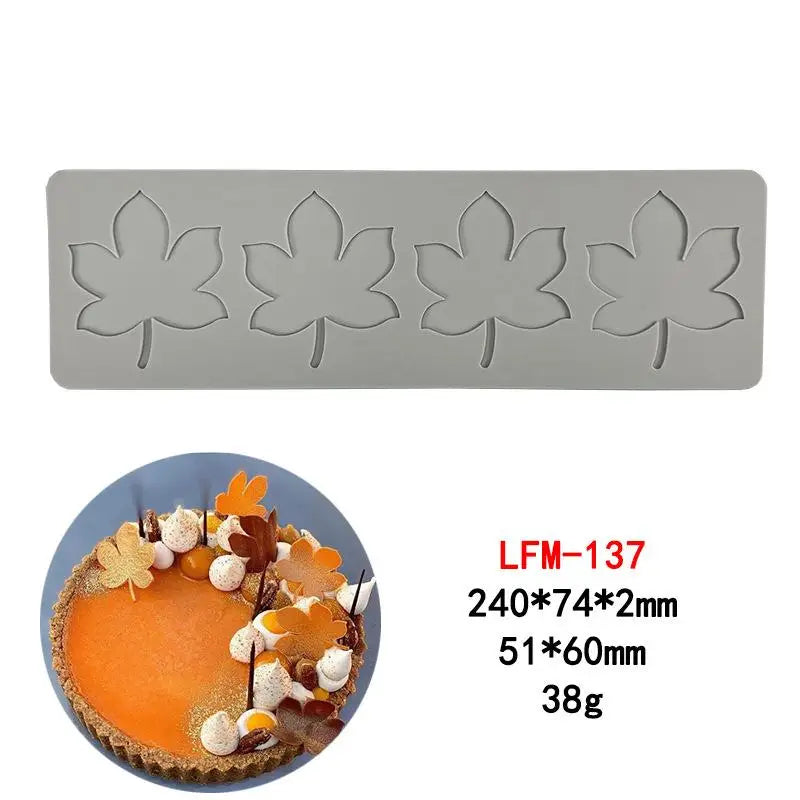 Garland Leaves Design Circle Texture Sugar Craft Silicone Pad Dessert Qme A7