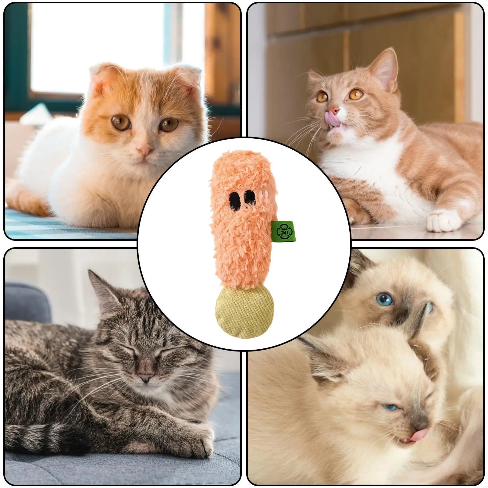 Squeaky Cat Toys Catnip Pet Interactive Puzzles Plush Squeak Toy Qme
