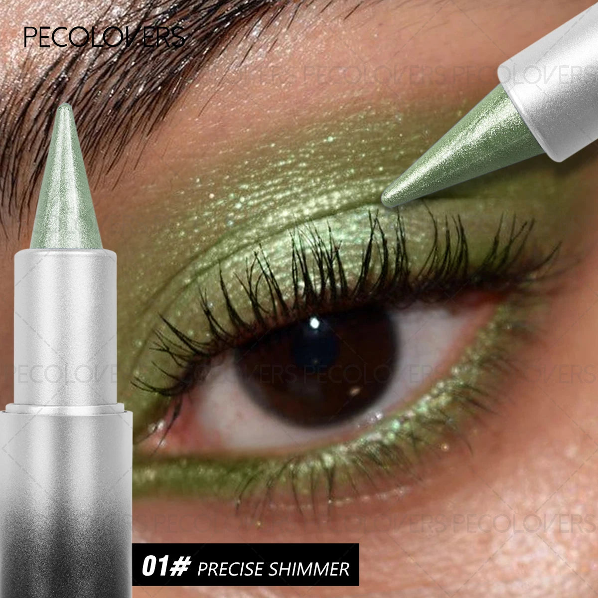 1 Pc Monochromatic Glitte Shiny Eyeshadow Pen & Eyeshadow Stick, Beautiful Eye-cathing Eye Makeup Look, Perfect Gifts Qme 01