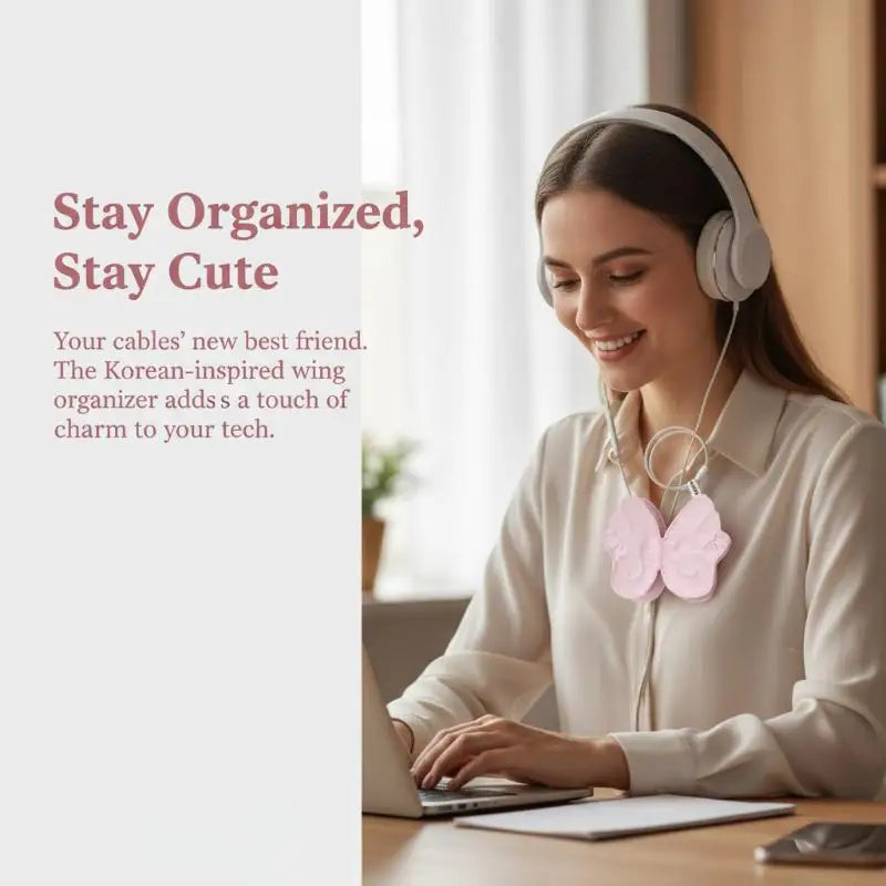 Earphone Decoration Accessories Handmade Fabric Cute Angel Wings Qme