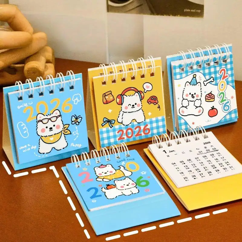2026 Cute Cartoon Dog Calendar Portable Pocket Year Simple Ins Small Qme