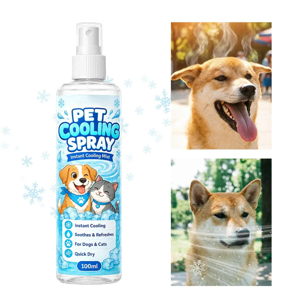 Dog Refreshing Cooling Spray 100ml Instant Gentle Refreshing Mist Hot Weather Cool Down Spray for Walking Playtime Home Daily Qme