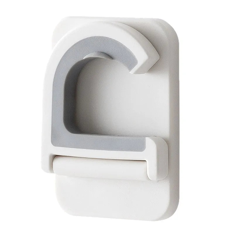Self Adhesive Wall Mount Mop Broom Hanger Multi-purpose Hook Storage Rack Bathroom Kitchen Utility Room Cleaning Tool Organizer Qme 1PC