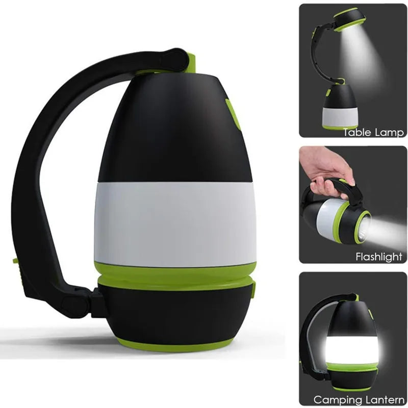 LED Camping Lamp Desk 1 Flashlight USB Charging Waterproof Outdoor Qme