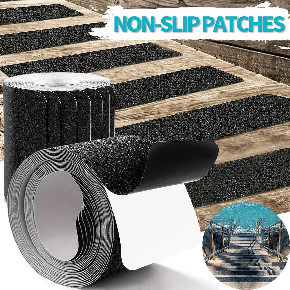 Heavy Duty Anti Slip Tape for Stairs Grip Tape Use on Walkways Stairs Ramps and Decks Indoor/Outdoor Anti-Slip Stickers Qme
