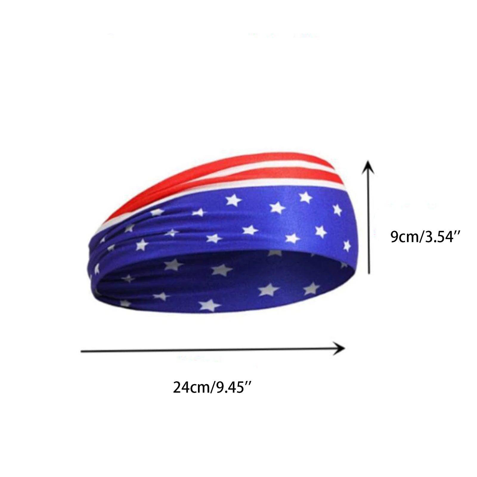 American Flag Independence Day Unisex Running Fitness Headband High Elastic Sports Yoga Sweatband Cotton Headscarf Qme