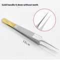 Stainless Steel Plastic Tweezers Eyelid Hook Tooth Double Fat Qme j