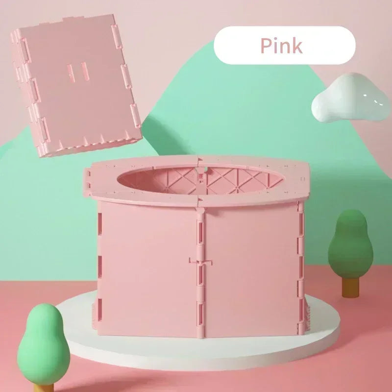 Portable Baby Boy WC Toilet Seat Baby Girl Pot Toilet Bowl Foldable Potty Training Pot Outdoor Travel Pots Child Seat Baby Potty Qme Pink