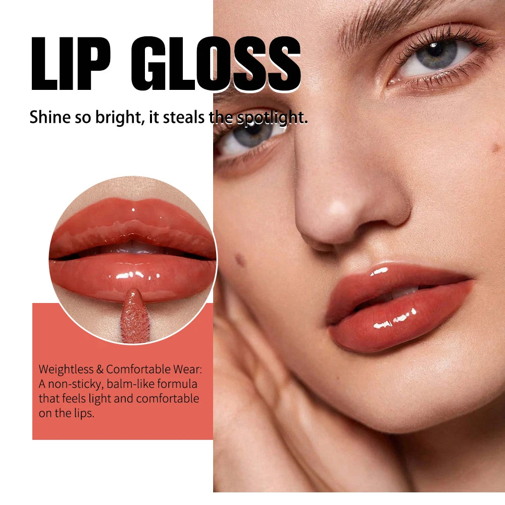Glossy Lip Glaze 4 Colors Moisturizing Long-wear Gloss Pigment Qme