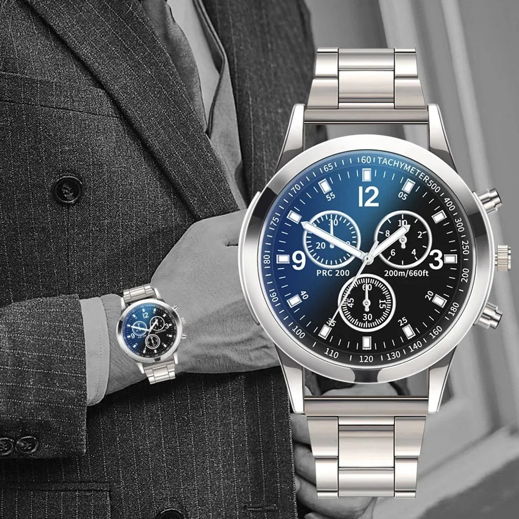 Fashion Men Luxury Watches Mens Business Stainless Steel Casual Quartz Watch For Male Wristwatch Relogio Masculino Qme